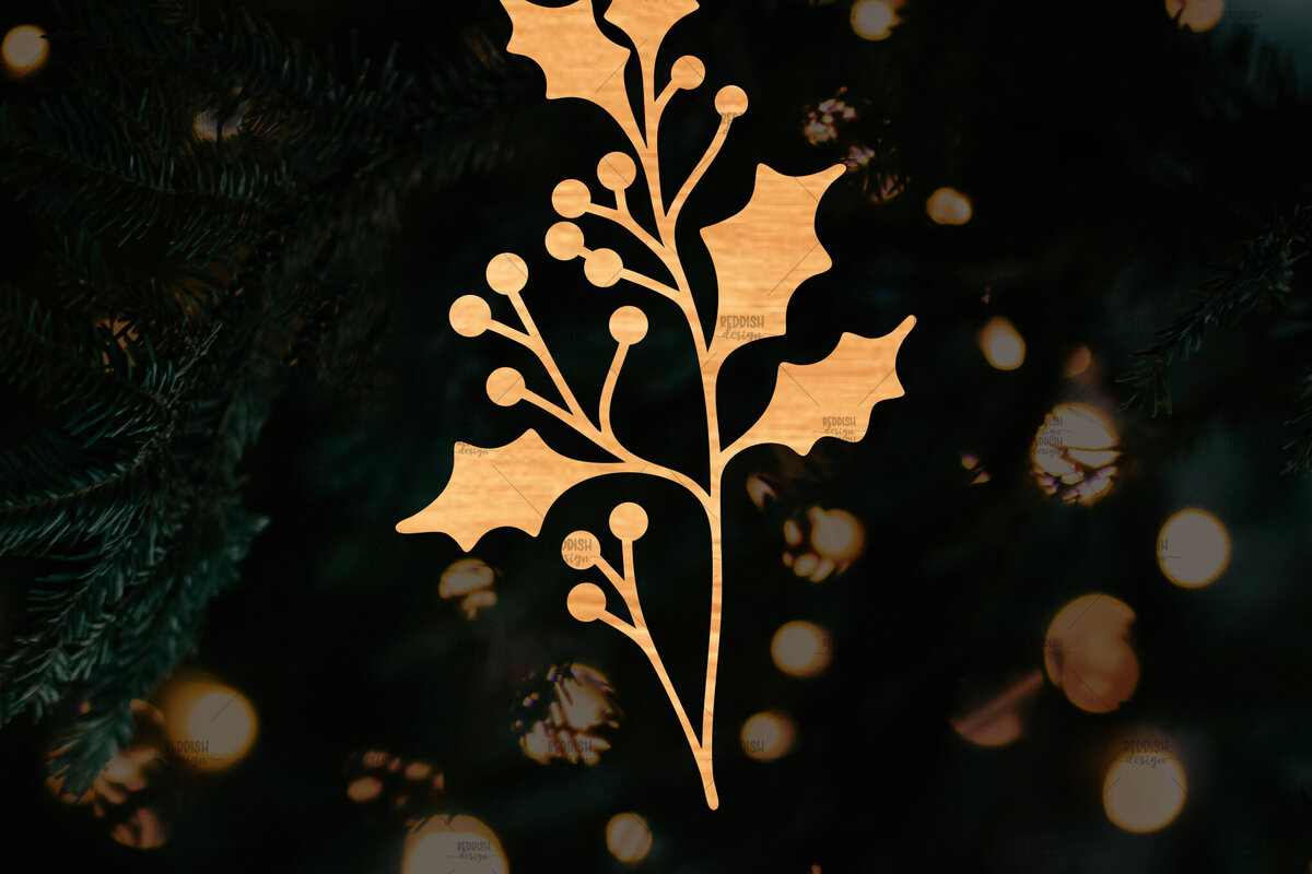 Intra απο ξύλο plywood 3mm-4mm πάχος Χριστουγεννιάτικο Floral Δίασταση 15x15 cm INTRAFABR-111693213