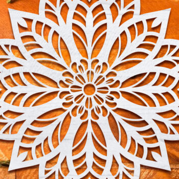 Intra απο ξύλο plywood 3mm-4mm πάχος Χριστουγεννιάτικο λουλούδι με λέιζερ Clipart Δίασταση 15x15 cm INTRAFABR-109748540 - Image 1