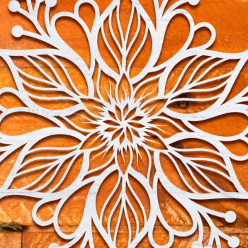 Intra απο ξύλο plywood 3mm-4mm πάχος Χριστουγεννιάτικο λουλούδι με λέιζερ Clipart Δίασταση 15x15 cm INTRAFABR-109748545 - Image 1