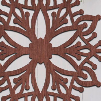 Intra απο ξύλο plywood 3mm-4mm πάχος Χριστουγεννιάτικο λουλούδι με λέιζερ Clipart Δίασταση 15x15 cm INTRAFABR-110103410 - Image 1