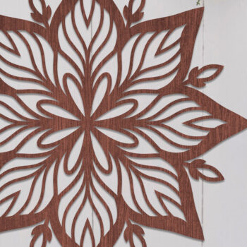 Intra απο ξύλο plywood 3mm-4mm πάχος Χριστουγεννιάτικο λουλούδι με λέιζερ Clipart Δίασταση 15x15 cm INTRAFABR-110103450 - Image 1