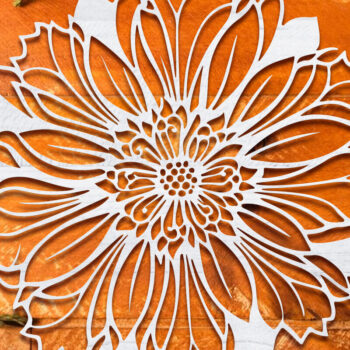 Intra απο ξύλο plywood 3mm-4mm πάχος Χριστουγεννιάτικο λουλούδι με λέιζερ Clipart Δίασταση 15x15 cm INTRAFABR-109748536 - Image 1