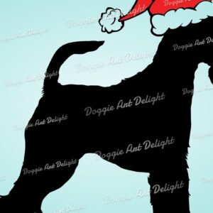 Intra απο ξύλο plywood 3mm-4mm πάχος Χριστουγεννιάτικο Fox Terrier σε Santa Hat Δίασταση 15x15 cm INTRAFABR-83139047