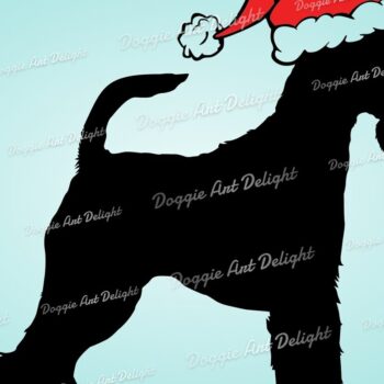 Intra απο ξύλο plywood 3mm-4mm πάχος Χριστουγεννιάτικο Fox Terrier σε Santa Hat Δίασταση 15x15 cm INTRAFABR-83139047 - Image 1