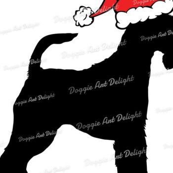 Intra απο ξύλο plywood 3mm-4mm πάχος Χριστουγεννιάτικο Fox Terrier σε Santa Hat Δίασταση 15x15 cm INTRAFABR-83139047 - Image 2