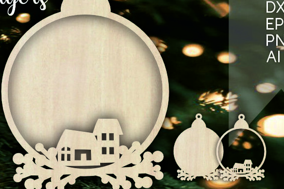 Intra απο ξύλο plywood 3mm-4mm πάχος Χριστουγεννιάτικο πλαίσιο , Winter House Δίασταση 8x8 cm INTRAFABR-106695654