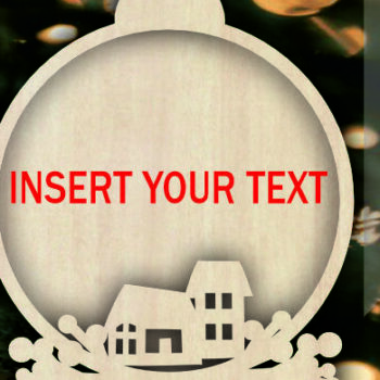 Intra απο ξύλο plywood 3mm-4mm πάχος Χριστουγεννιάτικο πλαίσιο , Winter House Δίασταση 8x8 cm INTRAFABR-106695654 - Image 3