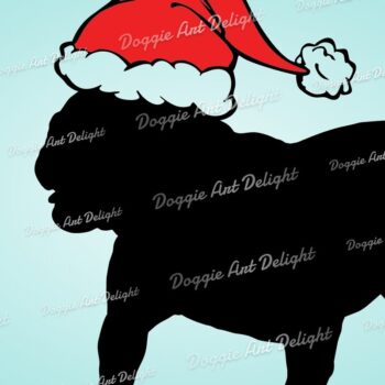 Intra απο ξύλο plywood 3mm-4mm πάχος Χριστουγεννιάτικο γαλλικό μπουλντόγκ Santa Δίασταση 15x15 cm INTRAFABR-83139334 - Image 1