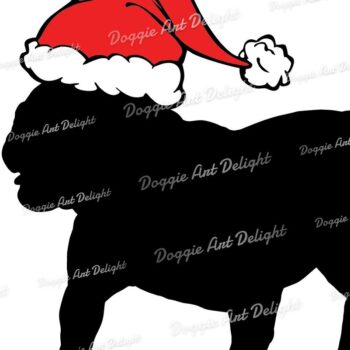 Intra απο ξύλο plywood 3mm-4mm πάχος Χριστουγεννιάτικο γαλλικό μπουλντόγκ Santa Δίασταση 15x15 cm INTRAFABR-83139334 - Image 2