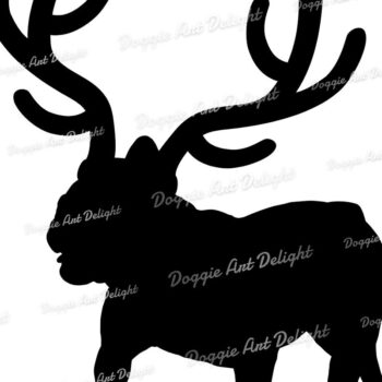 Intra απο ξύλο plywood 3mm-4mm πάχος Christmas Frenchie Dog Reindeer Δίασταση 15x15 cm INTRAFABR-82851217 - Image 2