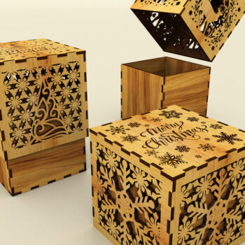 Intra απο ξύλο plywood 3mm-4mm πάχος Χριστουγεννιάτικο κουτί δώρου Δίασταση 15x15 cm INTRAFABR-108661286 - Image 1