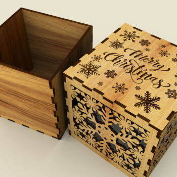 Intra απο ξύλο plywood 3mm-4mm πάχος Χριστουγεννιάτικο κουτί δώρου Δίασταση 15x15 cm INTRAFABR-108661286 - Image 2