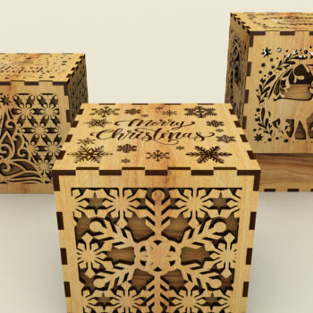 Intra απο ξύλο plywood 3mm-4mm πάχος Χριστουγεννιάτικο κουτί δώρου Δίασταση 15x15 cm INTRAFABR-108661286 - Image 3