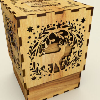 Intra απο ξύλο plywood 3mm-4mm πάχος Χριστουγεννιάτικο κουτί δώρου Δίασταση 15x15 cm INTRAFABR-108661286 - Image 4