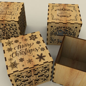 Intra απο ξύλο plywood 3mm-4mm πάχος Χριστουγεννιάτικο κουτί δώρου Δίασταση 15x15 cm INTRAFABR-108661286 - Image 5