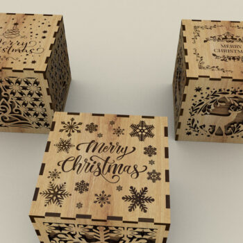 Intra απο ξύλο plywood 3mm-4mm πάχος Χριστουγεννιάτικο κουτί δώρου Δίασταση 15x15 cm INTRAFABR-108661286 - Image 6