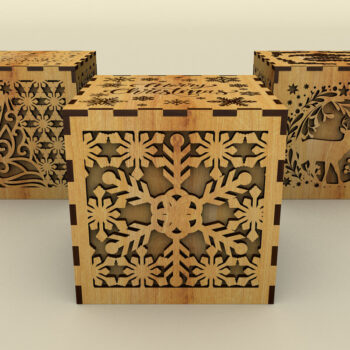 Intra απο ξύλο plywood 3mm-4mm πάχος Χριστουγεννιάτικο κουτί δώρου Δίασταση 15x15 cm INTRAFABR-108661286 - Image 7