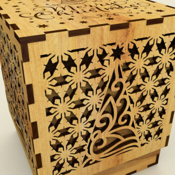 Intra απο ξύλο plywood 3mm-4mm πάχος Χριστουγεννιάτικο κουτί δώρου Δίασταση 15x15 cm INTRAFABR-108661286 - Image 8