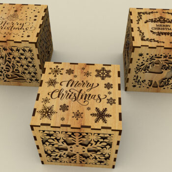 Intra απο ξύλο plywood 3mm-4mm πάχος Χριστουγεννιάτικο κουτί δώρου Δίασταση 15x15 cm INTRAFABR-108661286 - Image 9
