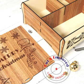 Intra απο ξύλο plywood 3mm-4mm πάχος Χριστουγεννιάτικο κουτί δώρου Δίασταση 3x3 cm INTRAFABR-19900203 - Image 1