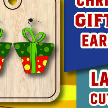 Intra απο ξύλο plywood 3mm-4mm πάχος Χριστουγεννιάτικο κουτί δώρου Σκουλαρίκια με λέιζερ Δίασταση 3x3 cm INTRAFABR-107703931 - Image 1