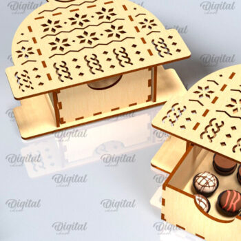 Intra απο ξύλο plywood 3mm-4mm πάχος Χριστουγεννιάτικο κουτί δώρου . 3D Box Δίασταση 15x15 cm INTRAFABR-101755203 - Image 1