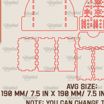 Intra απο ξύλο plywood 3mm-4mm πάχος Χριστουγεννιάτικο κουτί δώρου . 3D Box Δίασταση 15x15 cm INTRAFABR-101755203 - Image 2