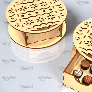 Intra απο ξύλο plywood 3mm-4mm πάχος Χριστουγεννιάτικο κουτί δώρου . 3D Box Δίασταση 15x15 cm INTRAFABR-101754994 - Image 1