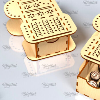 Intra απο ξύλο plywood 3mm-4mm πάχος Χριστουγεννιάτικο κουτί δώρου . 3D Box Δίασταση 15x15 cm INTRAFABR-101754769 - Image 1