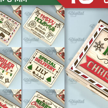 Intra απο ξύλο plywood 3mm-4mm πάχος Χριστουγεννιάτικο κουτί δώρου κοπής με λέιζερ Δίασταση 15x15 cm INTRAFABR-106138512 - Image 1