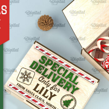 Intra απο ξύλο plywood 3mm-4mm πάχος Χριστουγεννιάτικο κουτί δώρου κοπής με λέιζερ Δίασταση 15x15 cm INTRAFABR-106138512 - Image 3