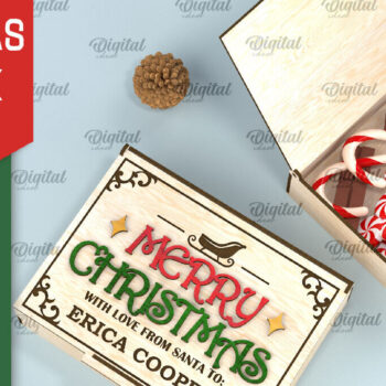 Intra απο ξύλο plywood 3mm-4mm πάχος Χριστουγεννιάτικο κουτί δώρου κοπής με λέιζερ Δίασταση 15x15 cm INTRAFABR-106138512 - Image 4