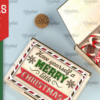 Intra απο ξύλο plywood 3mm-4mm πάχος Χριστουγεννιάτικο κουτί δώρου κοπής με λέιζερ Δίασταση 15x15 cm INTRAFABR-106138512 - Image 5