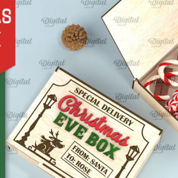 Intra απο ξύλο plywood 3mm-4mm πάχος Χριστουγεννιάτικο κουτί δώρου κοπής με λέιζερ Δίασταση 15x15 cm INTRAFABR-106138512 - Image 6