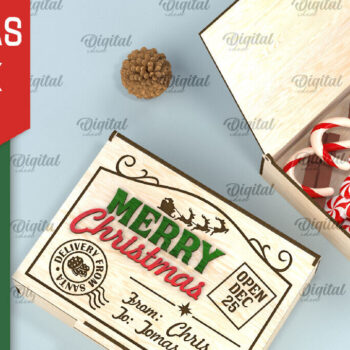 Intra απο ξύλο plywood 3mm-4mm πάχος Χριστουγεννιάτικο κουτί δώρου κοπής με λέιζερ Δίασταση 15x15 cm INTRAFABR-106138512 - Image 7