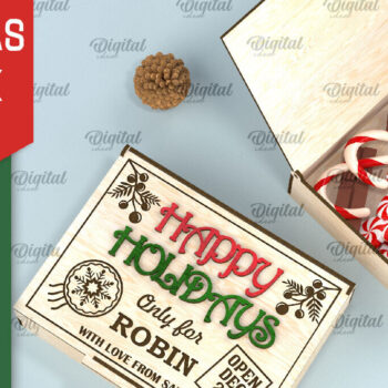 Intra απο ξύλο plywood 3mm-4mm πάχος Χριστουγεννιάτικο κουτί δώρου κοπής με λέιζερ Δίασταση 15x15 cm INTRAFABR-106138512 - Image 11