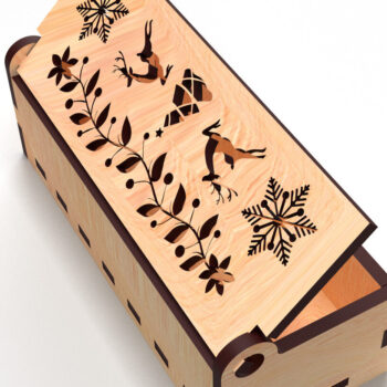 Intra απο ξύλο plywood 3mm-4mm πάχος Χριστουγεννιάτικο κουτί δώρου Δίασταση 15x15 cm INTRAFABR-81274265 - Image 1