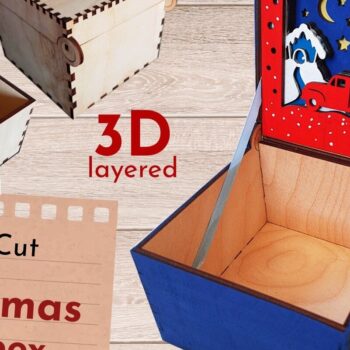 Intra απο ξύλο plywood 3mm-4mm πάχος Χριστουγεννιάτικο κουτί δώρου, , 3D Δίασταση 40x40 cm INTRAFABR-46811066 - Image 1