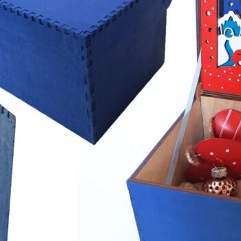 Intra απο ξύλο plywood 3mm-4mm πάχος Χριστουγεννιάτικο κουτί δώρου, , 3D Δίασταση 40x40 cm INTRAFABR-46811066 - Image 3