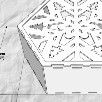 Intra απο ξύλο plywood 3mm-4mm πάχος Χριστουγεννιάτικο κουτί δώρου, κοπής με λέιζερ Δίασταση 3x3 cm INTRAFABR-79638791 - Image 1