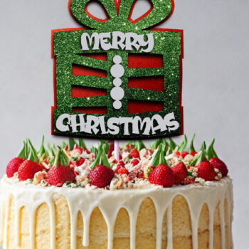 Intra απο ξύλο plywood 3mm-4mm πάχος Χριστουγεννιάτικο Gift Cake Topper – Holiday Δίασταση 15x15 cm INTRAFABR-105713323 - Image 1