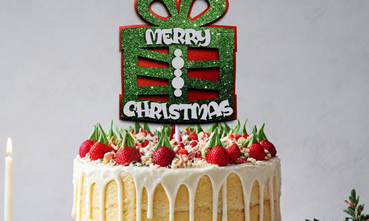 Intra απο ξύλο plywood 3mm-4mm πάχος Χριστουγεννιάτικο Gift Cake Topper – Holiday Δίασταση 15x15 cm INTRAFABR-105713323