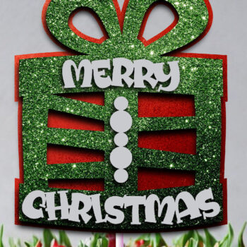 Intra απο ξύλο plywood 3mm-4mm πάχος Χριστουγεννιάτικο Gift Cake Topper – Holiday Δίασταση 15x15 cm INTRAFABR-105713323 - Image 2