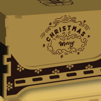 Intra απο ξύλο plywood 3mm-4mm πάχος Χριστουγεννιάτικο Δώρο Box Candy Box Δίασταση 15x15 cm INTRAFABR-106745978 - Image 2