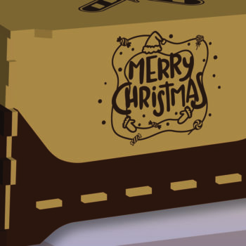 Intra απο ξύλο plywood 3mm-4mm πάχος Χριστουγεννιάτικο Δώρο Box Candy Box Δίασταση 15x15 cm INTRAFABR-106744822 - Image 2