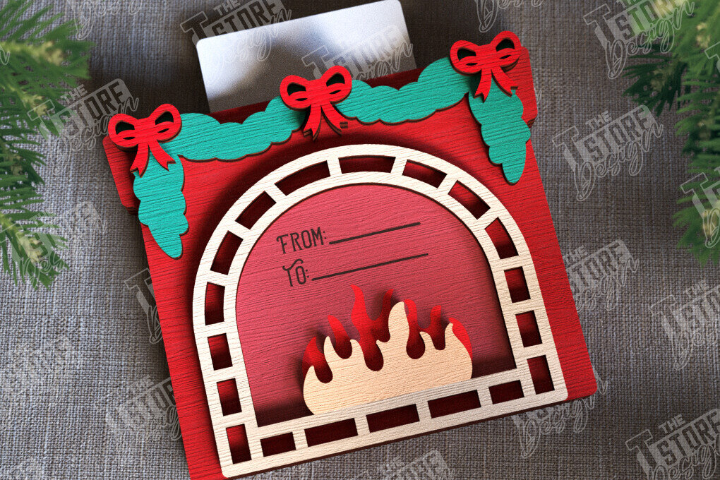 Intra απο ξύλο plywood 3mm-4mm πάχος Δωροκάρτα Χριστουγέννων | Ευχετήρια κάρτα |CNC Δίασταση 15x15 cm INTRAFABR-107183955