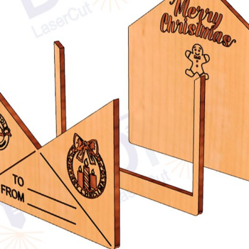 Intra απο ξύλο plywood 3mm-4mm πάχος Χριστουγεννιάτικη Δωροθήκη Φάκελος Lase Δίασταση 105x105 cm INTRAFABR-109992001 - Image 1