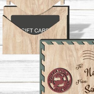 Intra απο ξύλο plywood 3mm-4mm πάχος Φάκελος με χριστουγεννιάτικη κάρτα δώρου Δίασταση 54x54 cm INTRAFABR-80430367