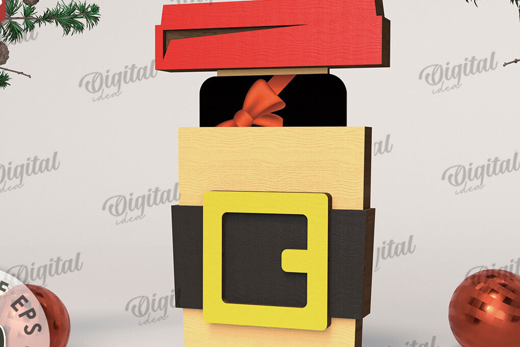 Intra απο ξύλο plywood 3mm-4mm πάχος Θήκη δώρου Χριστουγέννων με λέιζερ Δίασταση 15x15 cm INTRAFABR-108100347