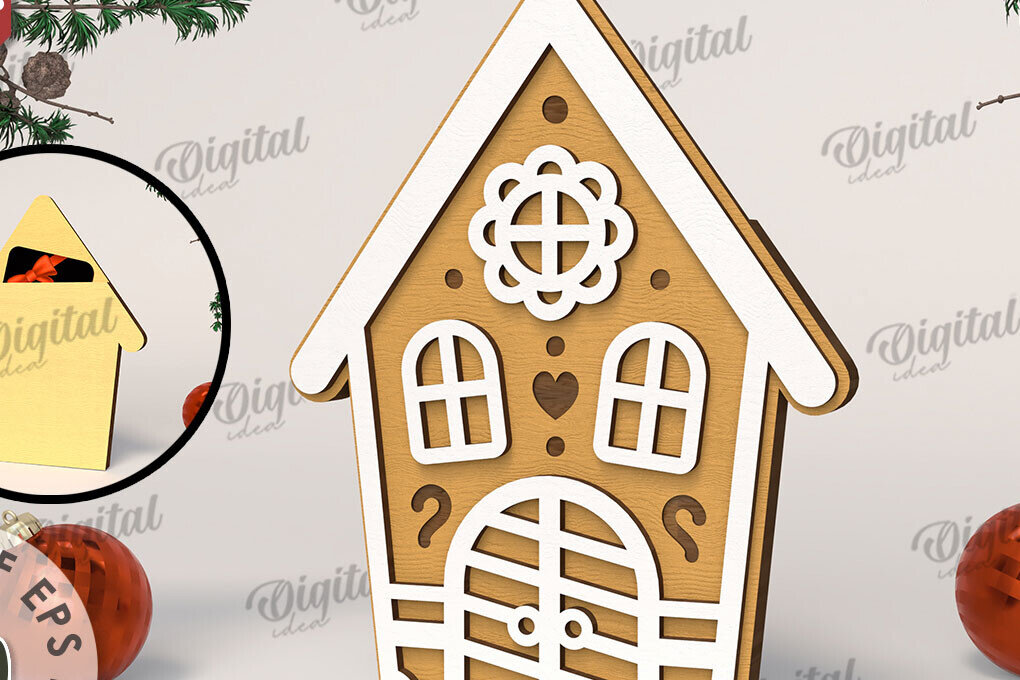 Intra απο ξύλο plywood 3mm-4mm πάχος Θήκη δώρου Χριστουγέννων με λέιζερ Δίασταση 15x15 cm INTRAFABR-108102496